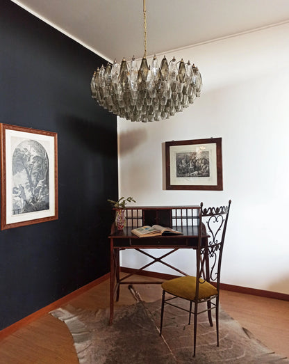 Murano Faceted Transparent Smoked Glass Chandelier - Nuvé