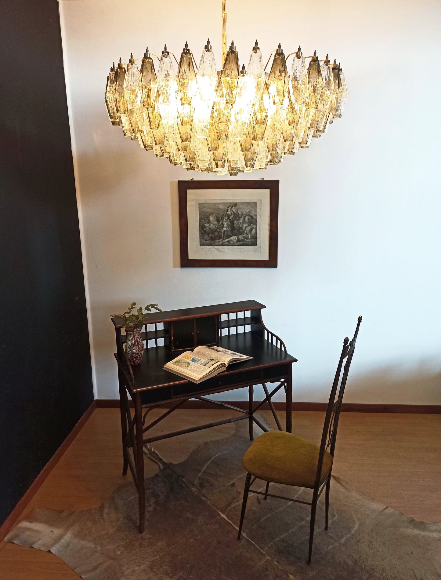 Murano Faceted Transparent Smoked Glass Chandelier - Nuvé