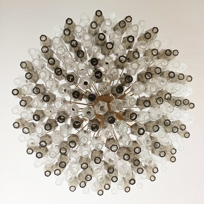 Murano Faceted Transparent Smoked Glass Chandelier - Nuvé