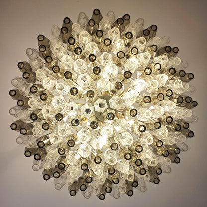 Murano Faceted Transparent Smoked Glass Chandelier - Nuvé