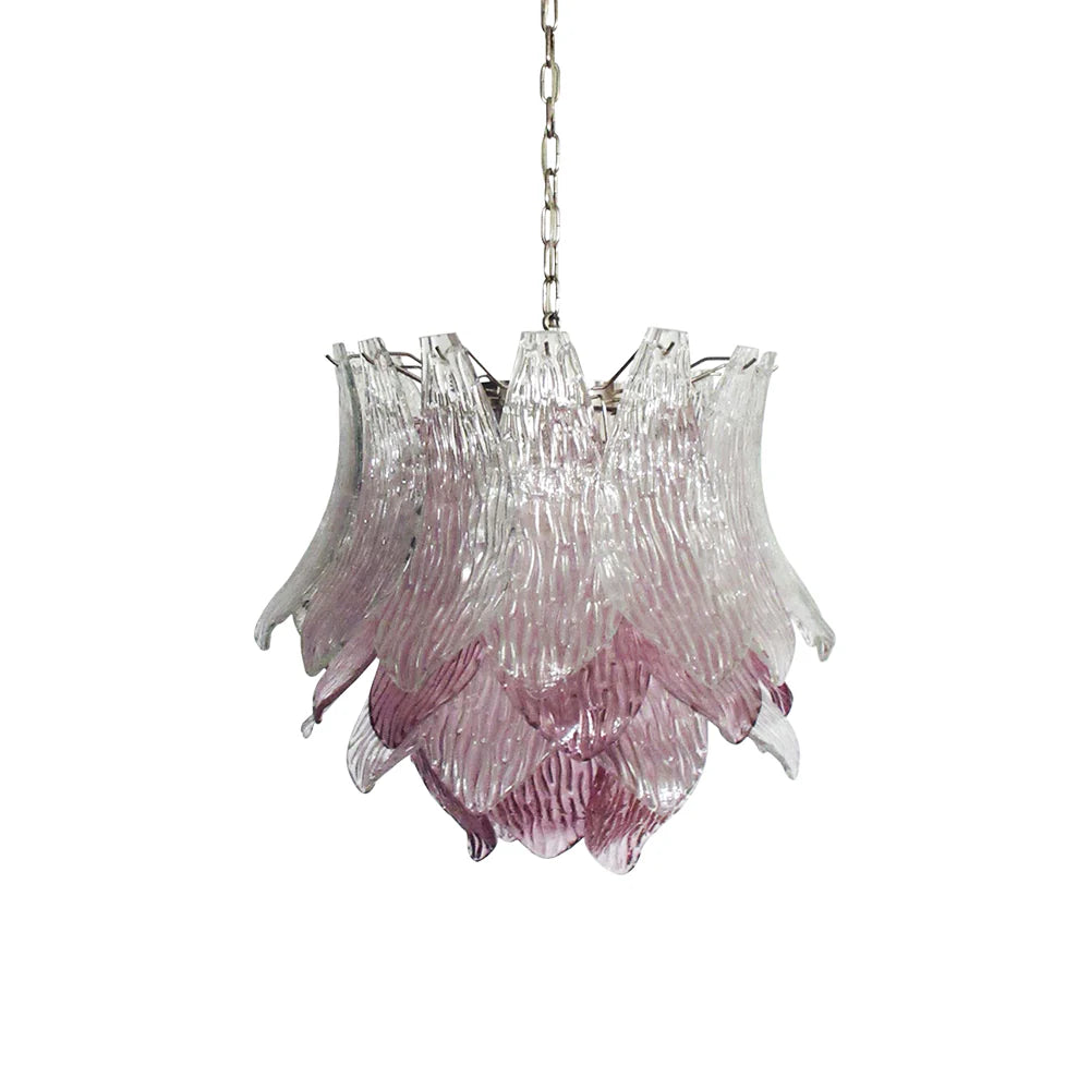 Vintage Murano Transparent Amethyst Glass Chandelier - Nuvé