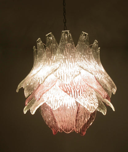 Vintage Murano Transparent Amethyst Glass Chandelier - Nuvé