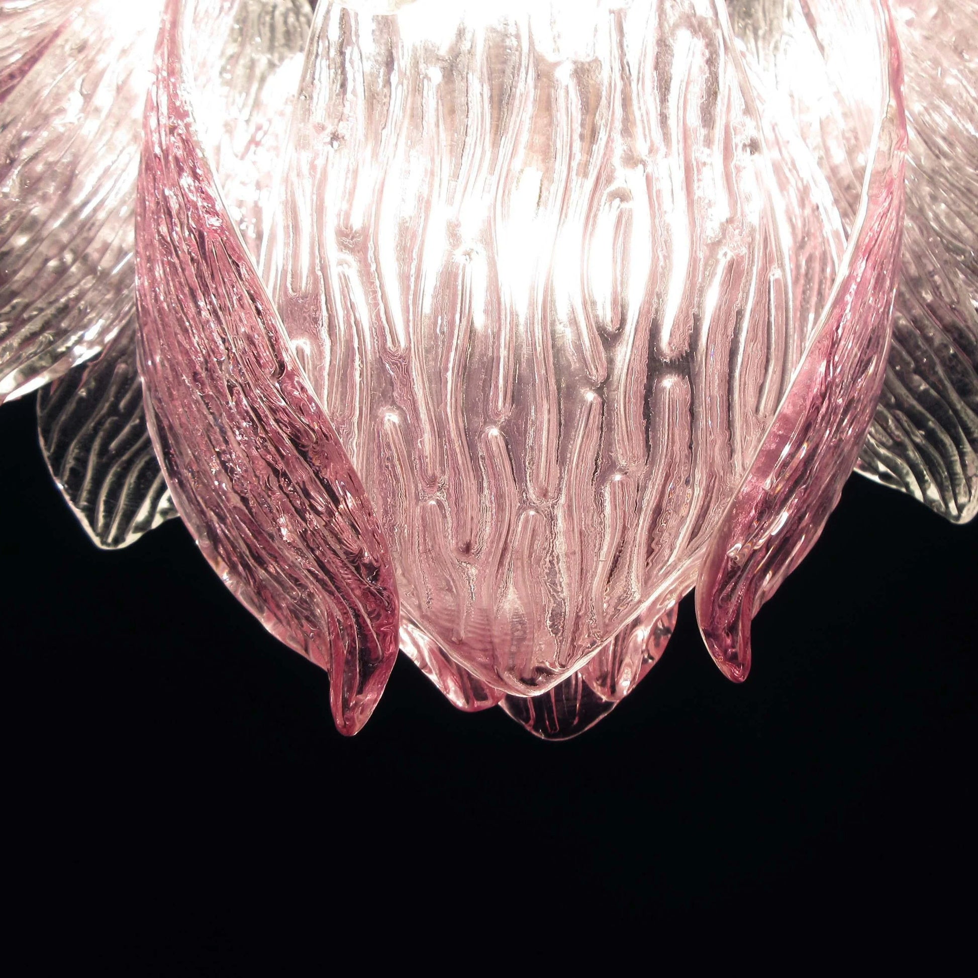 Vintage Murano Transparent Amethyst Glass Chandelier - Nuvé