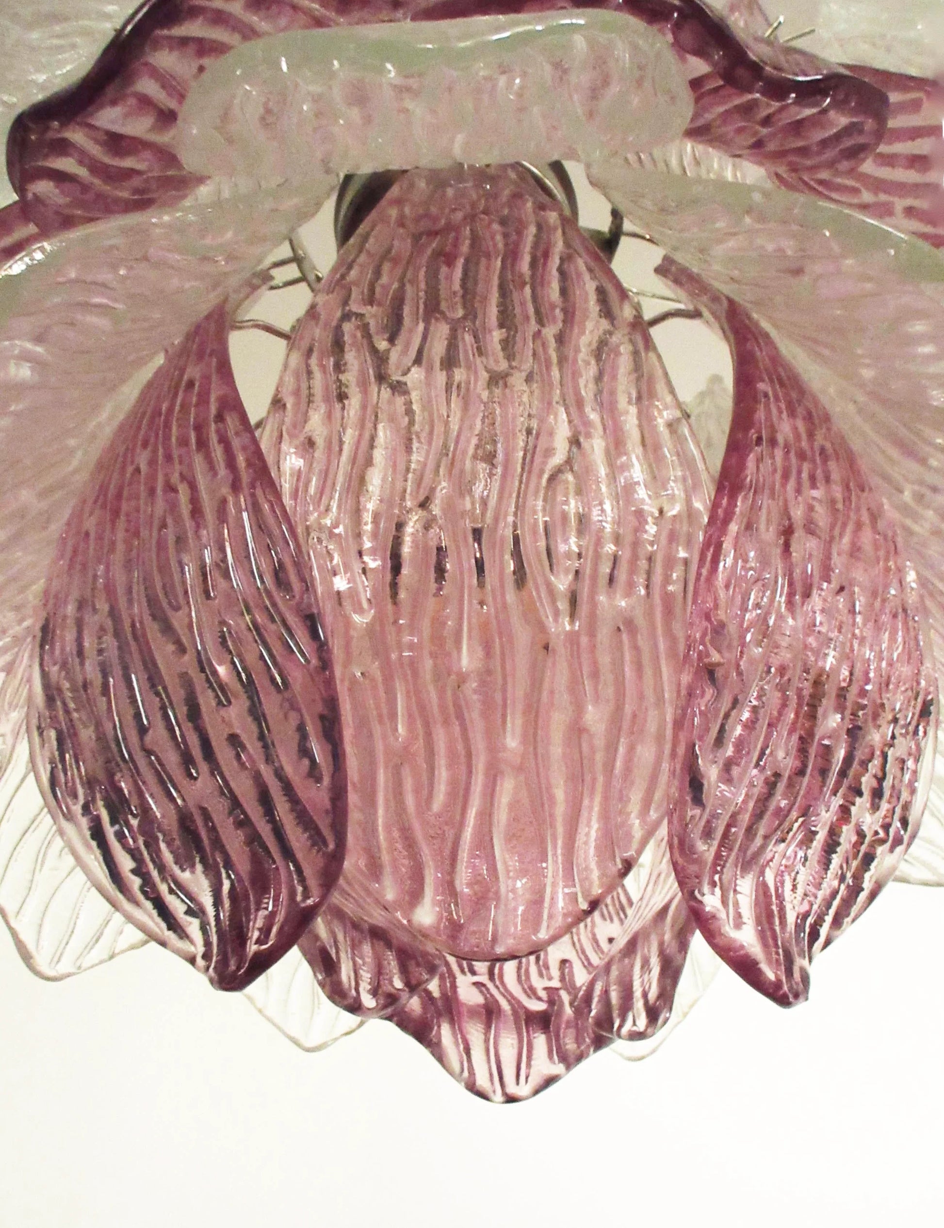 Vintage Murano Transparent Amethyst Glass Chandelier - Nuvé