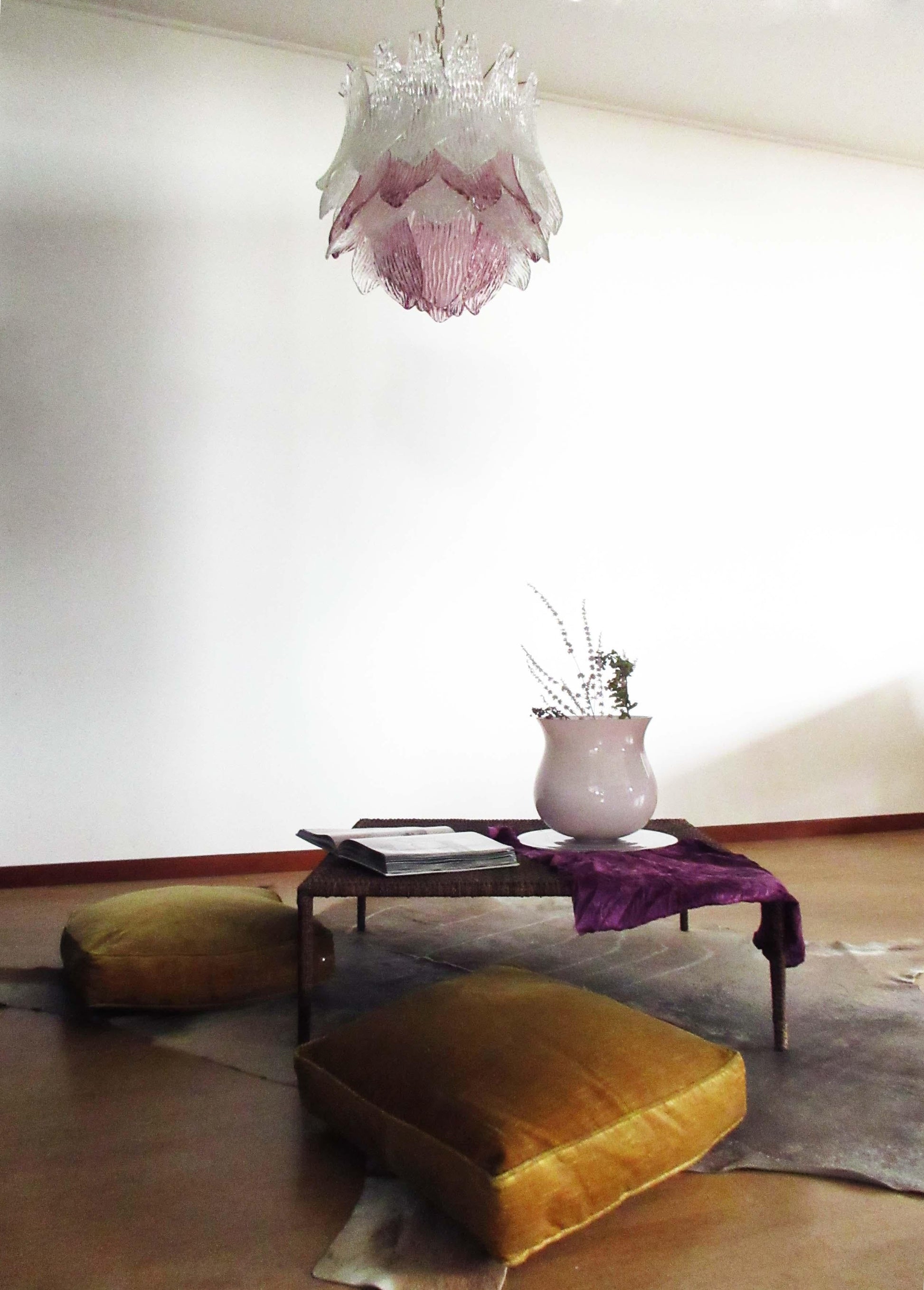 Vintage Murano Transparent Amethyst Glass Chandelier - Nuvé