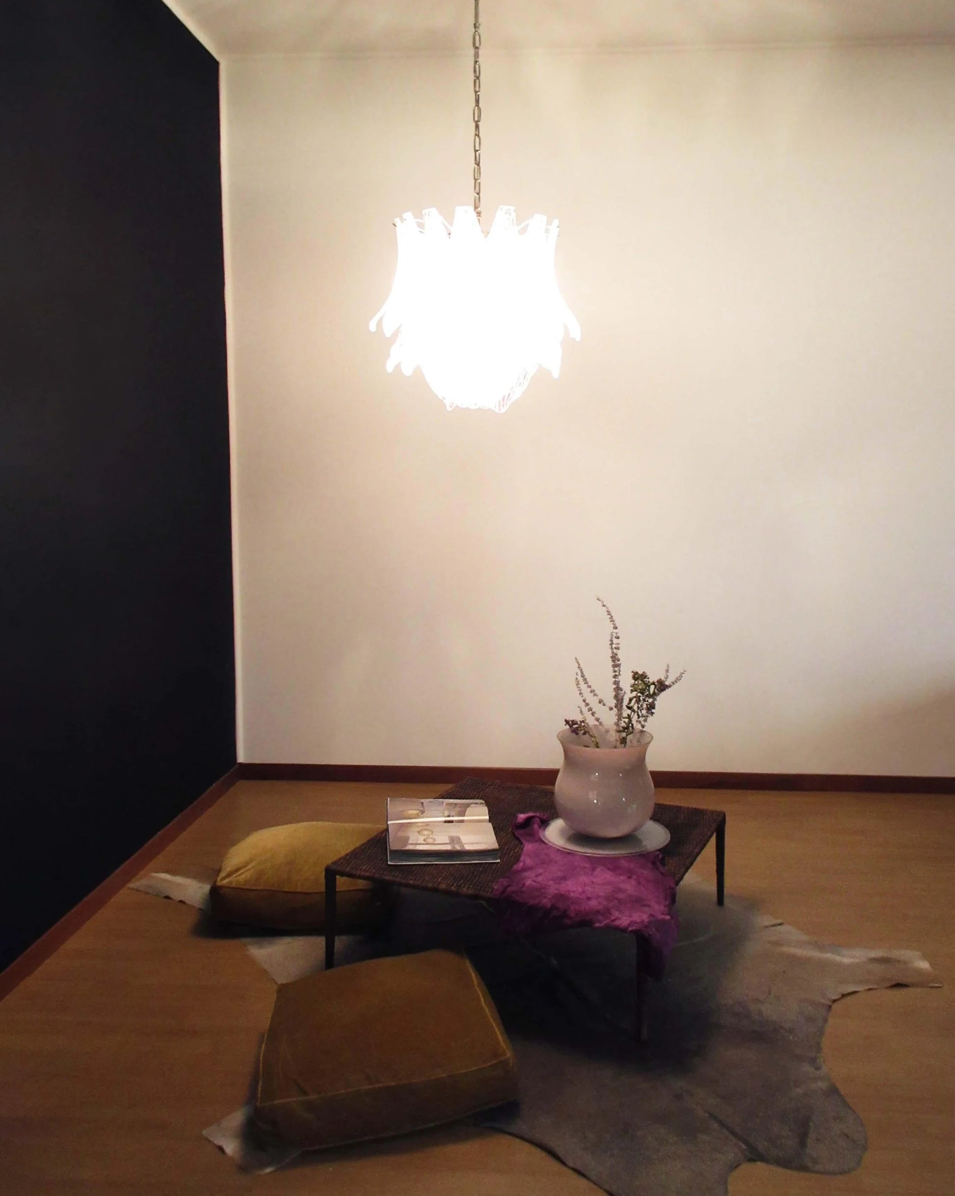 Vintage Murano Transparent Amethyst Glass Chandelier - Nuvé