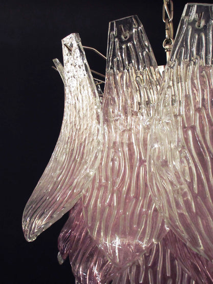 Vintage Murano Transparent Amethyst Glass Chandelier - Nuvé