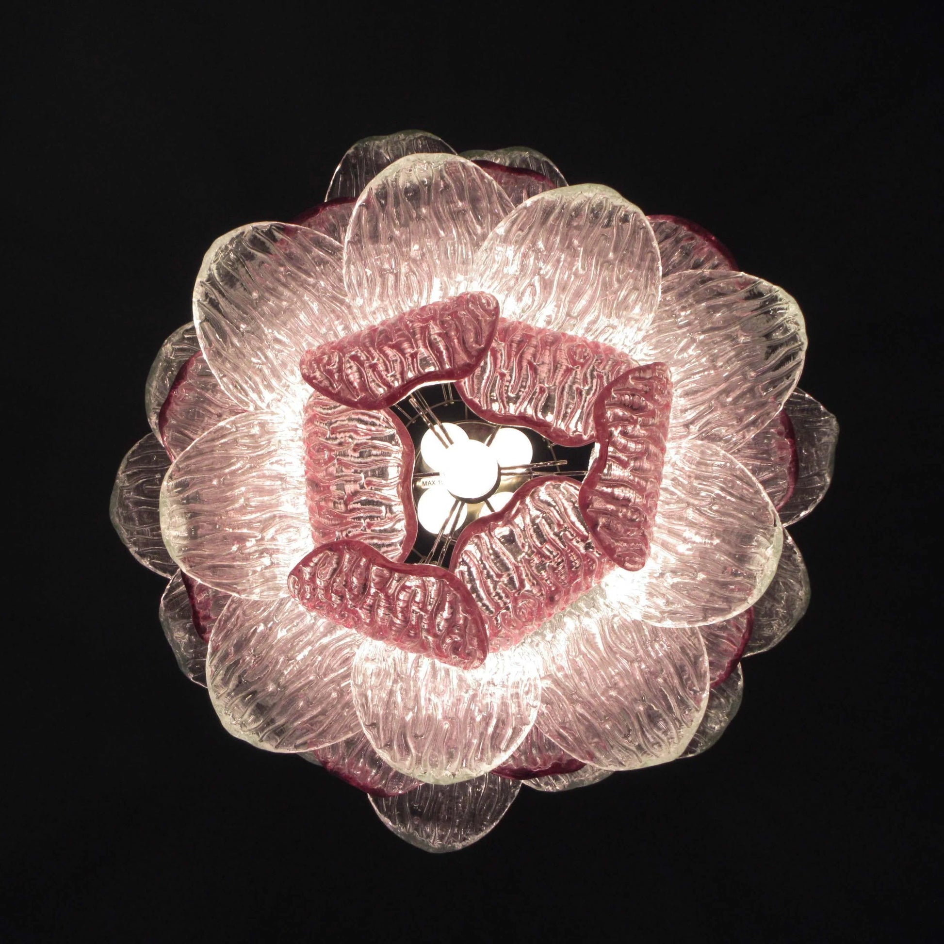 Vintage Murano Transparent Amethyst Glass Chandelier - Nuvé