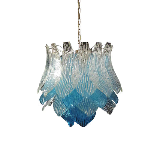 Vintage Murano Transparent Blue Glass Chandelier - Nuvé