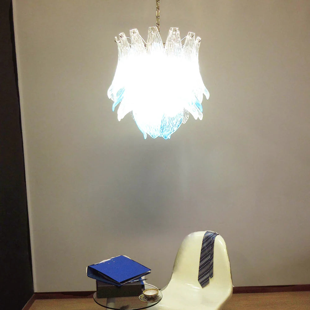 Vintage Murano Transparent Blue Glass Chandelier - Nuvé