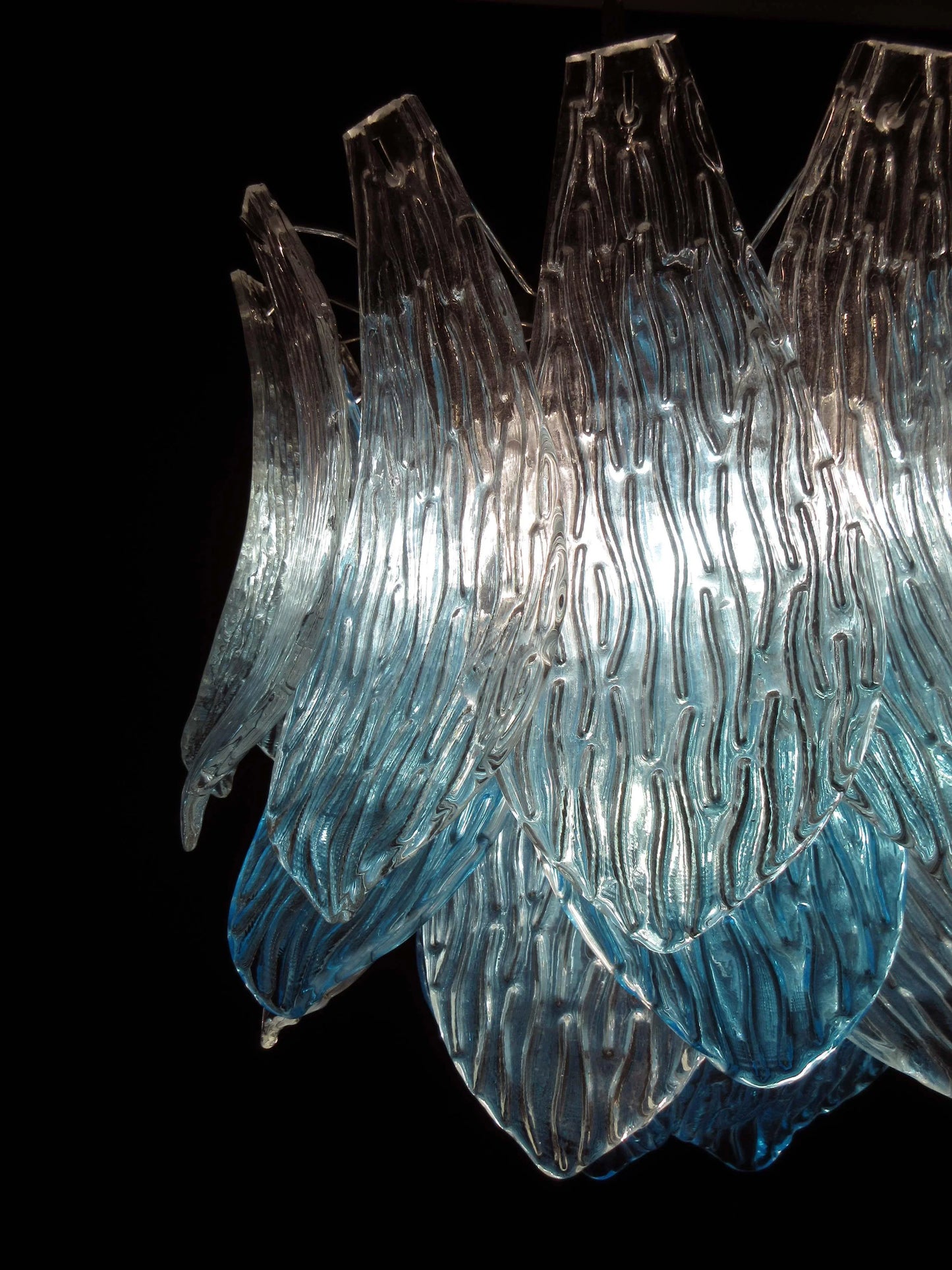 Vintage Murano Transparent Blue Glass Chandelier - Nuvé