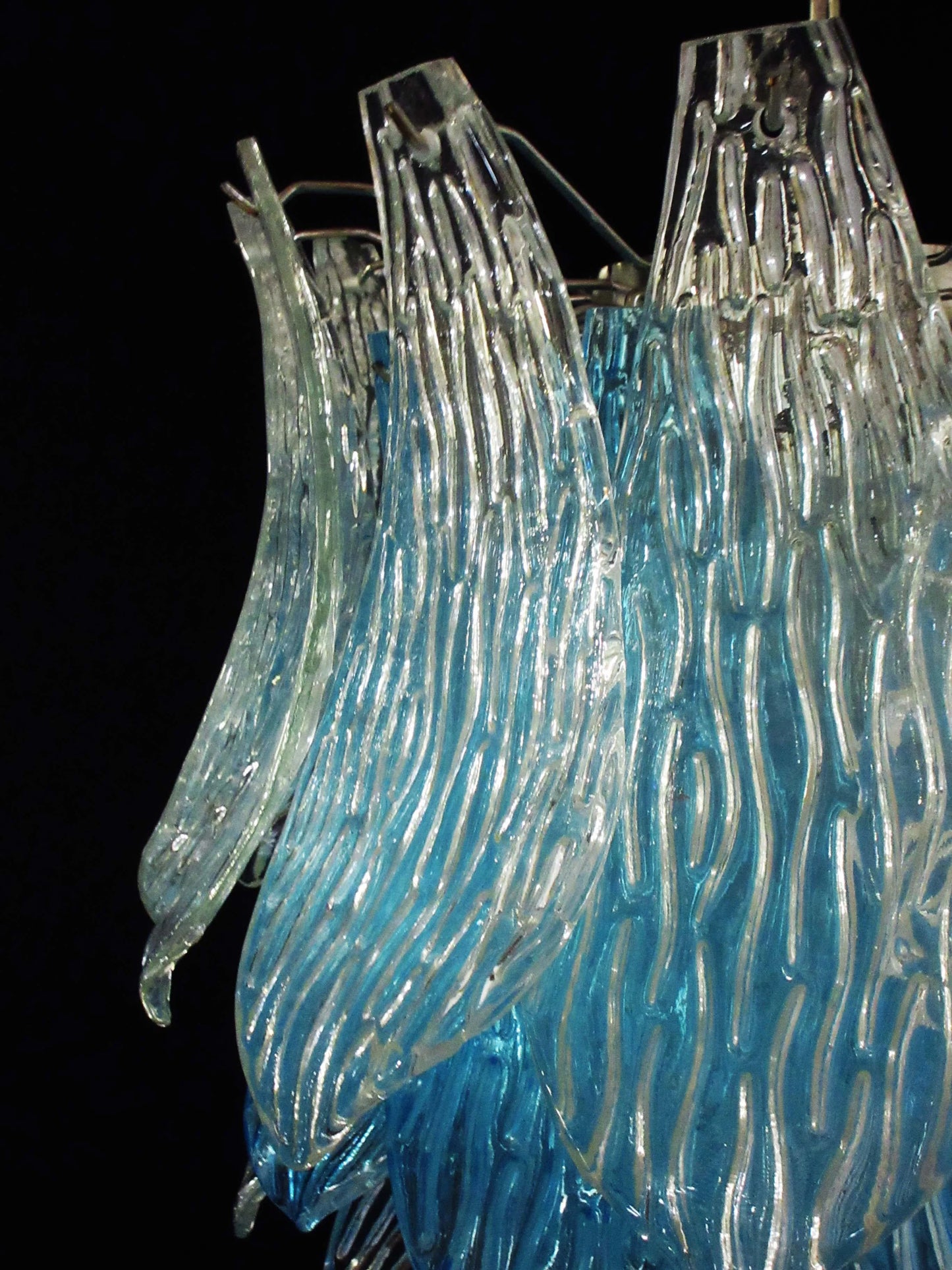 Vintage Murano Transparent Blue Glass Chandelier - Nuvé