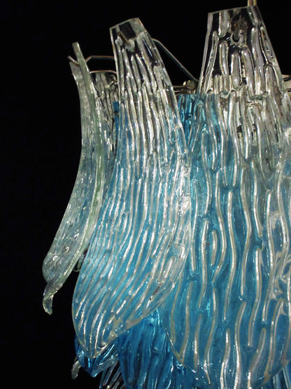 Vintage Murano Transparent Blue Glass Chandelier - Nuvé