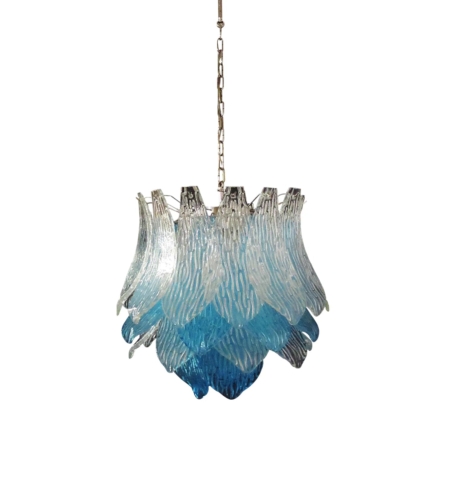 Vintage Murano Transparent Blue Glass Chandelier - Nuvé
