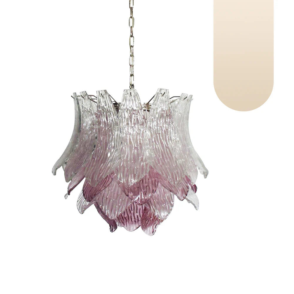 Vintage Murano Transparent Amethyst Glass Chandelier - Nuvé