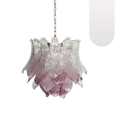 Vintage Murano Transparent Amethyst Glass Chandelier - Nuvé