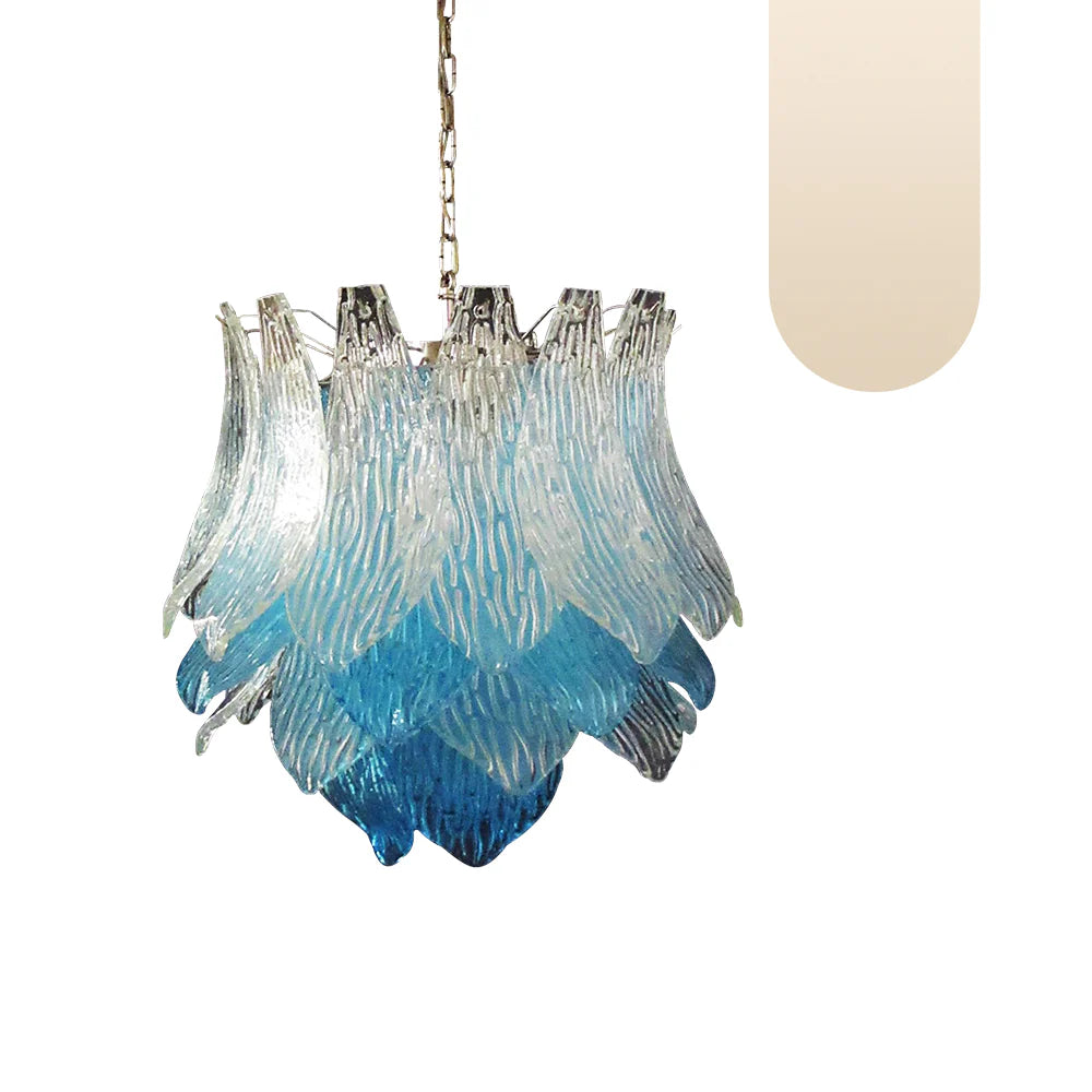 Vintage Murano Transparent Blue Glass Chandelier - Nuvé