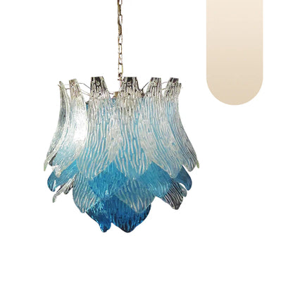 Vintage Murano Transparent Blue Glass Chandelier - Nuvé