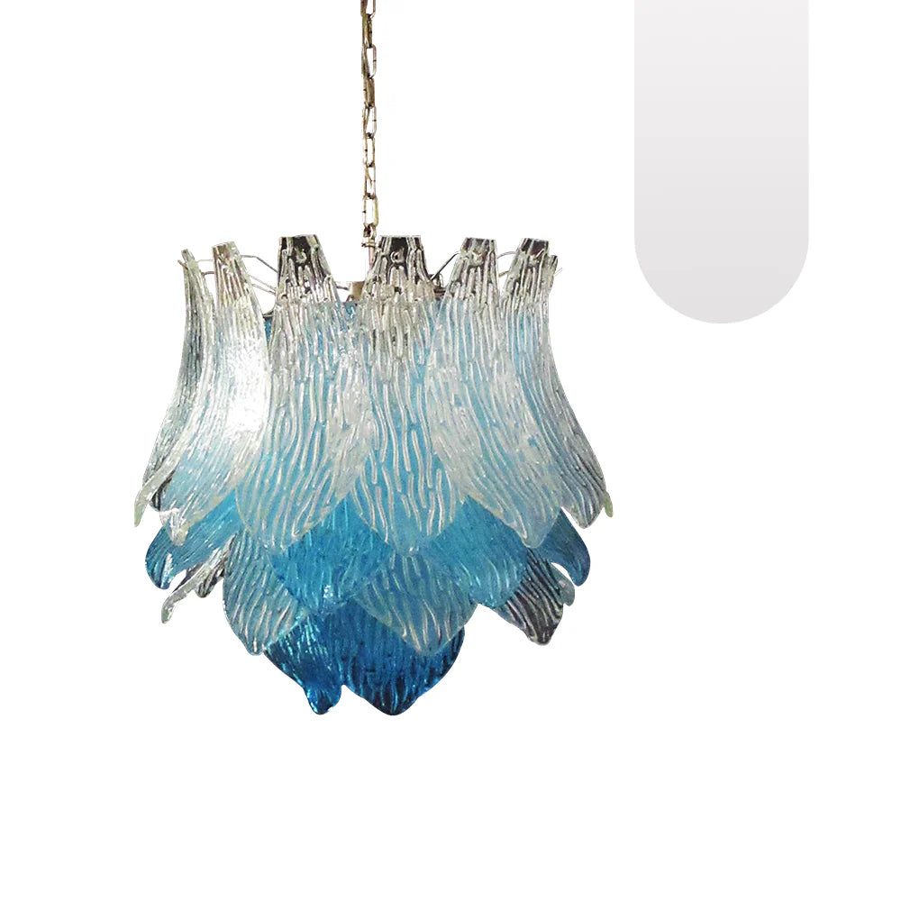 Vintage Murano Transparent Blue Glass Chandelier - Nuvé