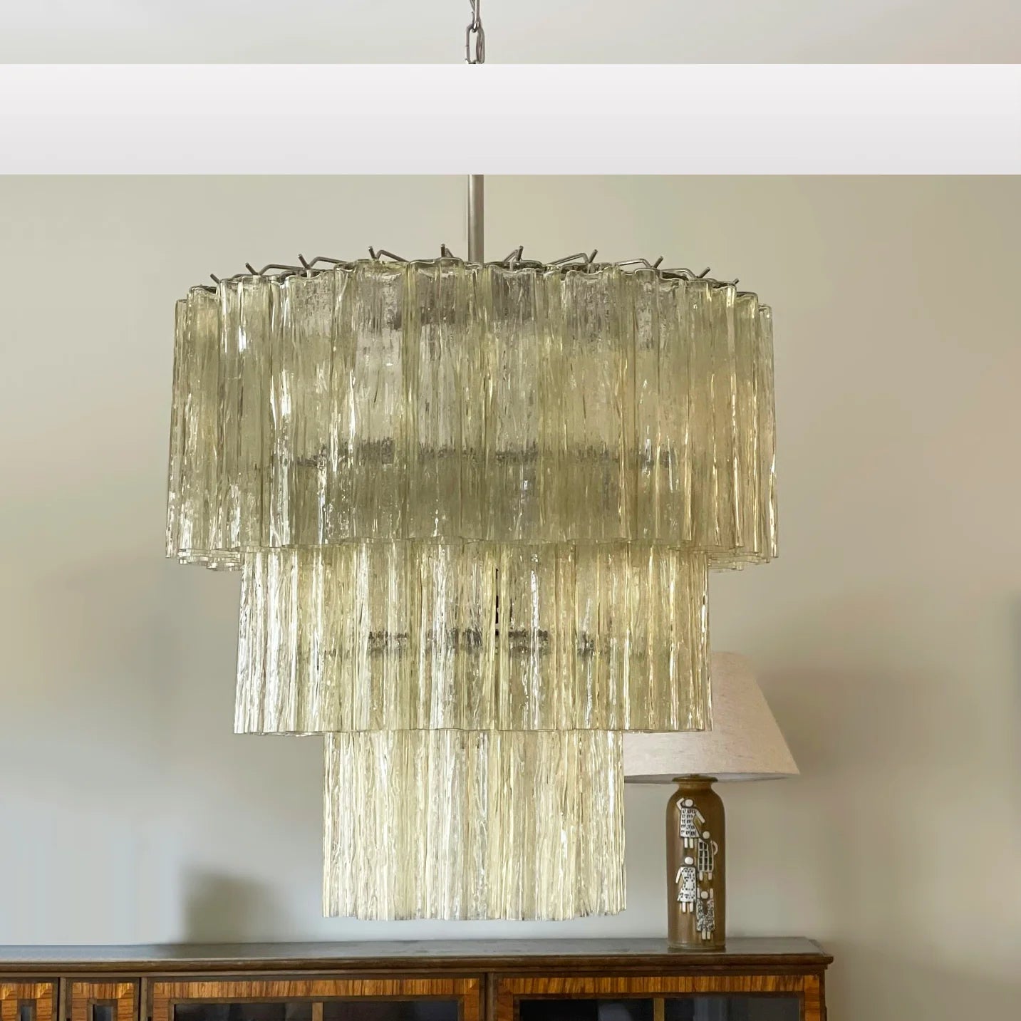 Murano Honey Glass Tube Chandelier - Nuvé