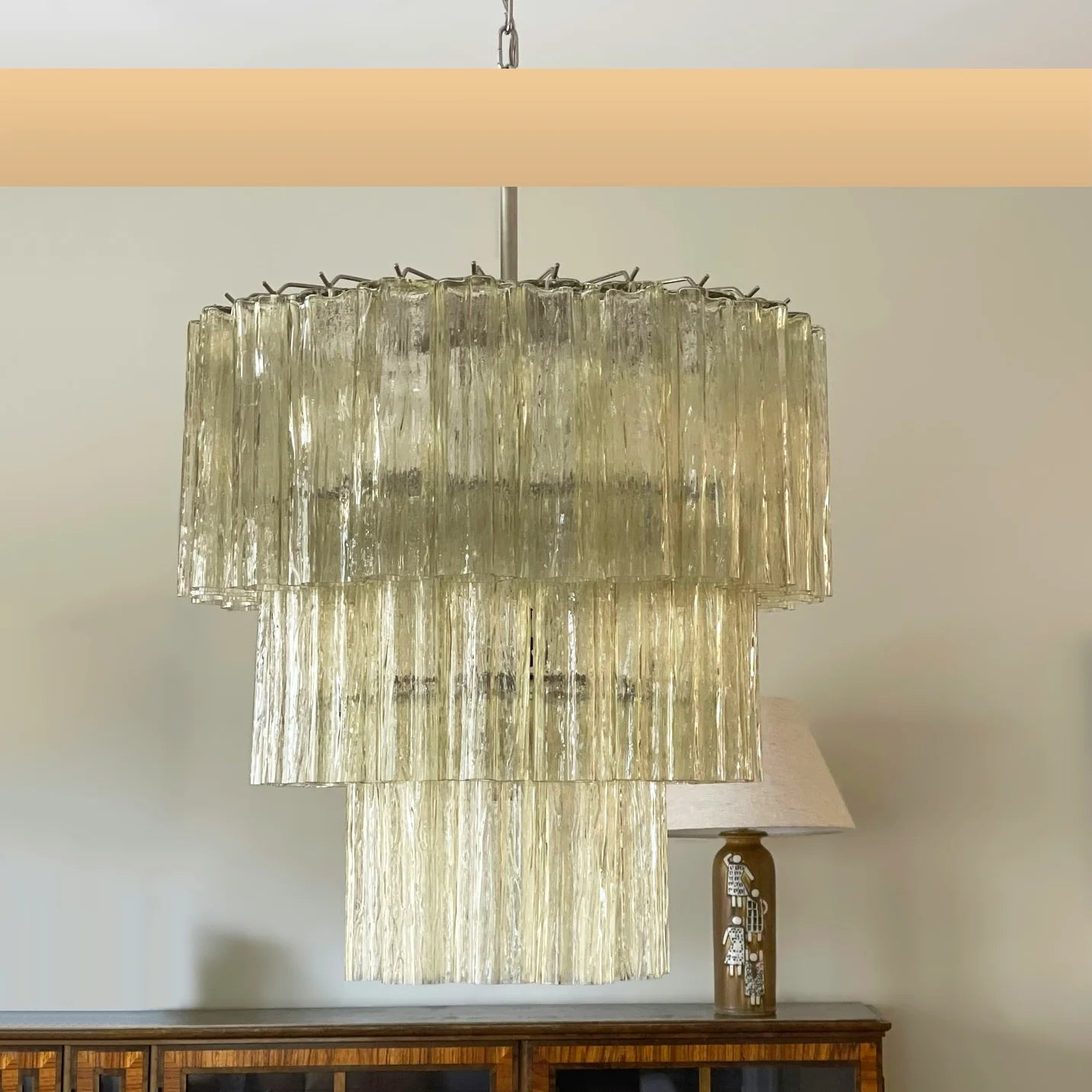 Murano Honey Glass Tube Chandelier - Nuvé