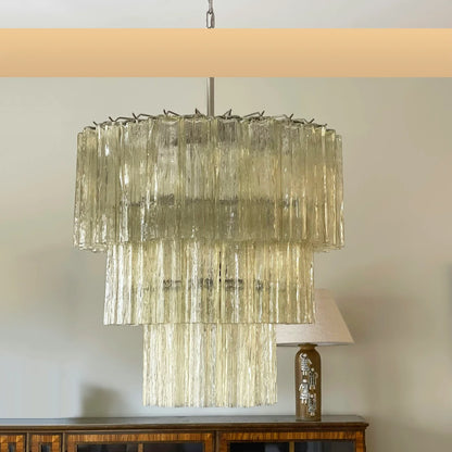 Murano Honey Glass Tube Chandelier - Nuvé