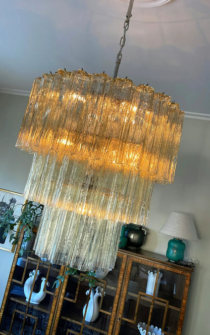 Murano Honey Glass Tube Chandelier - Nuvé
