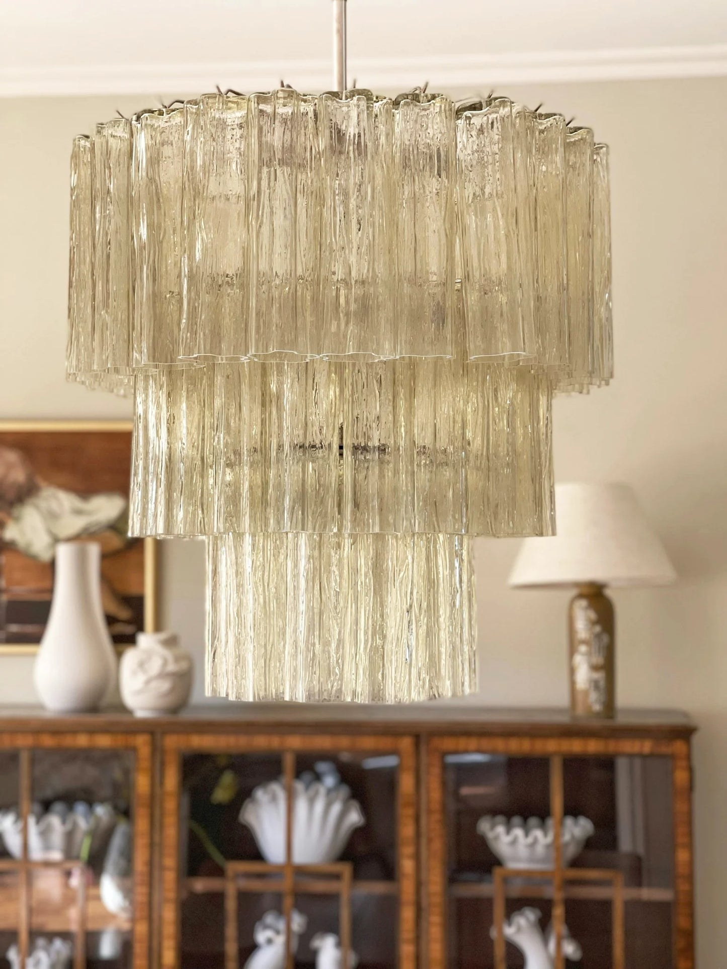 Murano Honey Glass Tube Chandelier - Nuvé