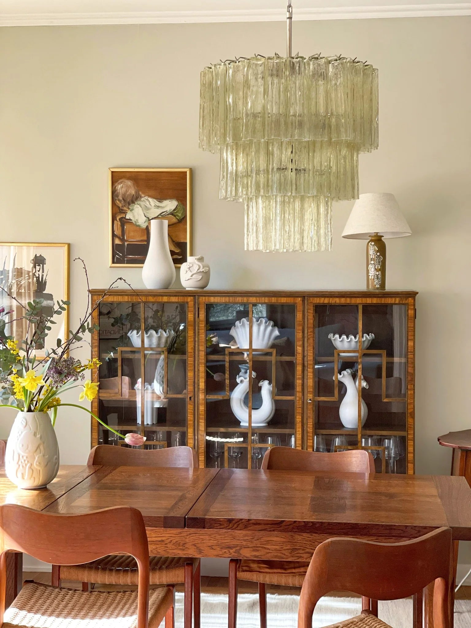 Murano Honey Glass Tube Chandelier - Nuvé