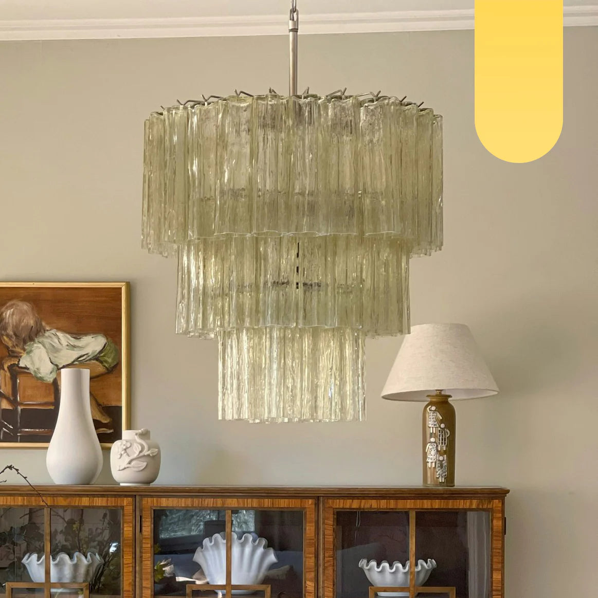 Murano Honey Glass Tube Chandelier - Nuvé