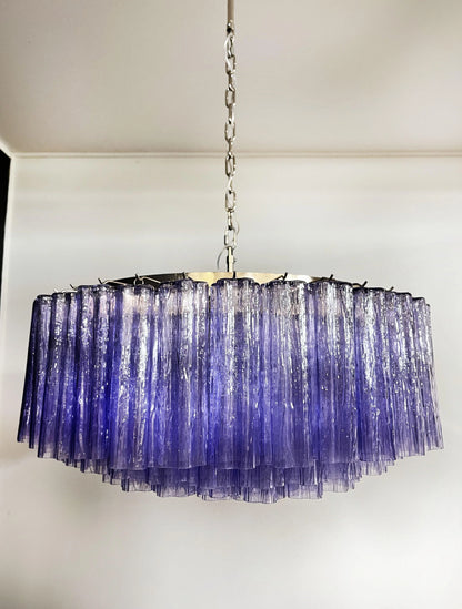 Murano Large Amethyst Glass Tube Chandelier - Nuvé