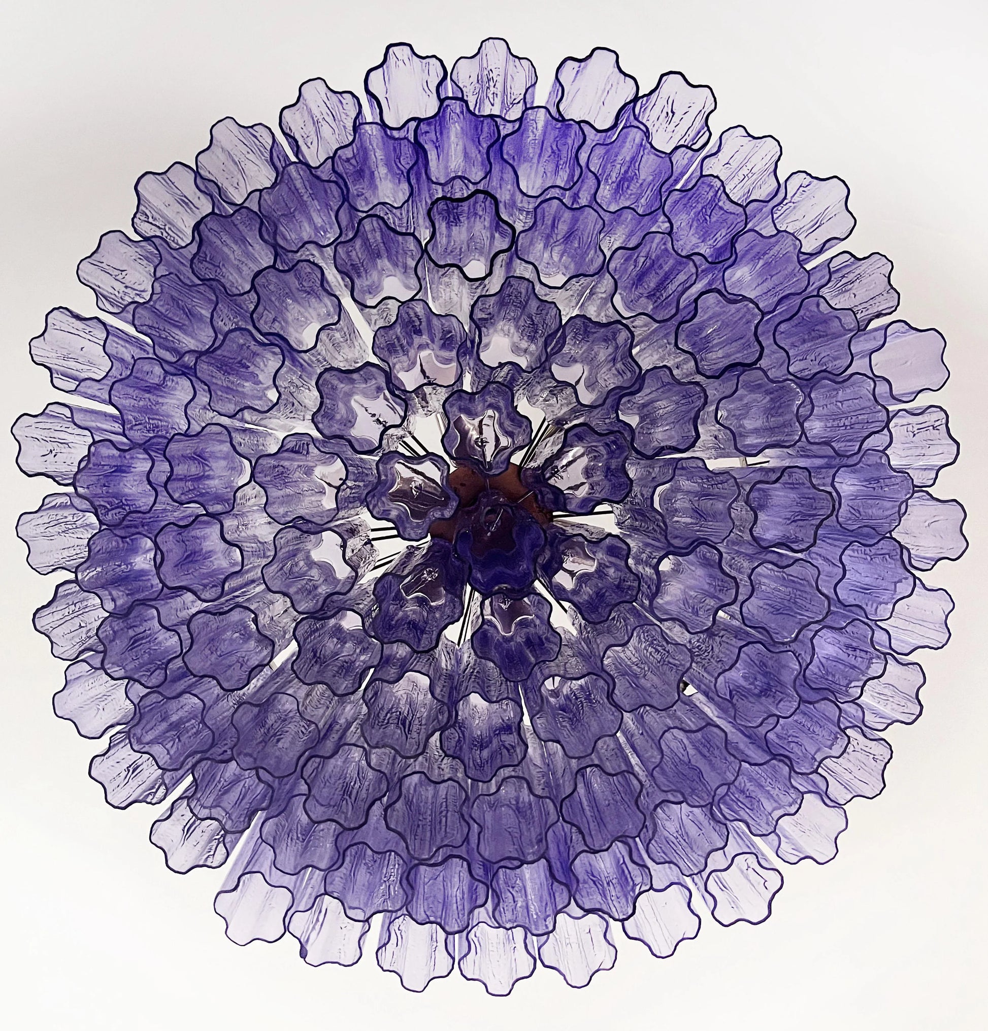 Murano Large Amethyst Glass Tube Chandelier - Nuvé
