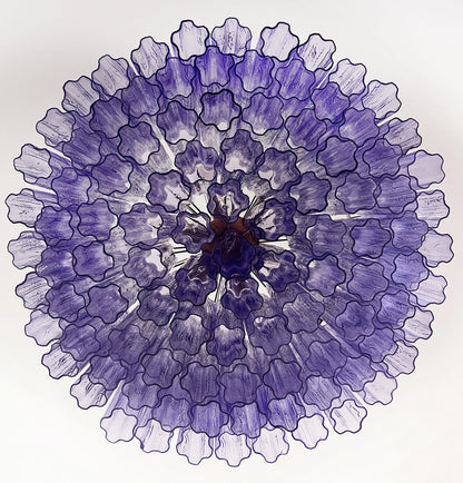 Murano Large Amethyst Glass Tube Chandelier - Nuvé