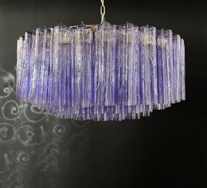 Murano Large Amethyst Glass Tube Chandelier - Nuvé