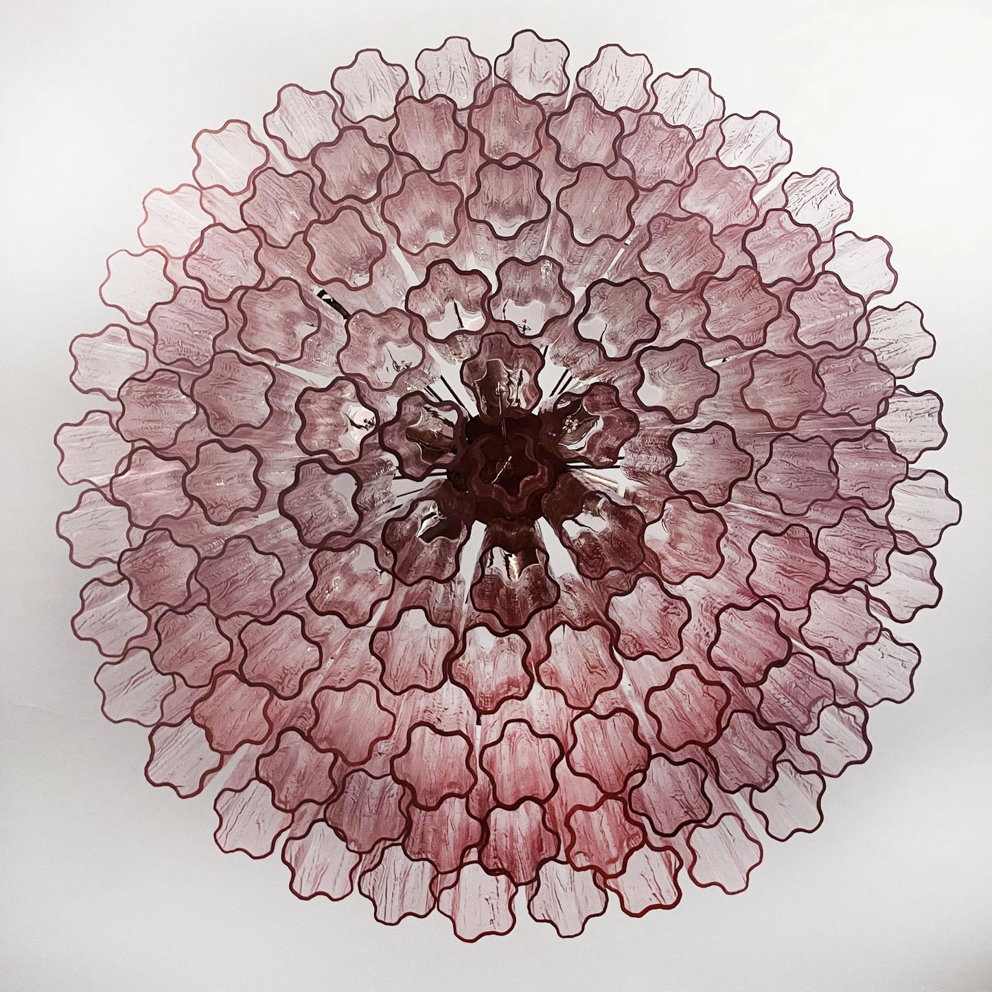 Murano Large Pink Glass Tube Chandelier - Nuvé