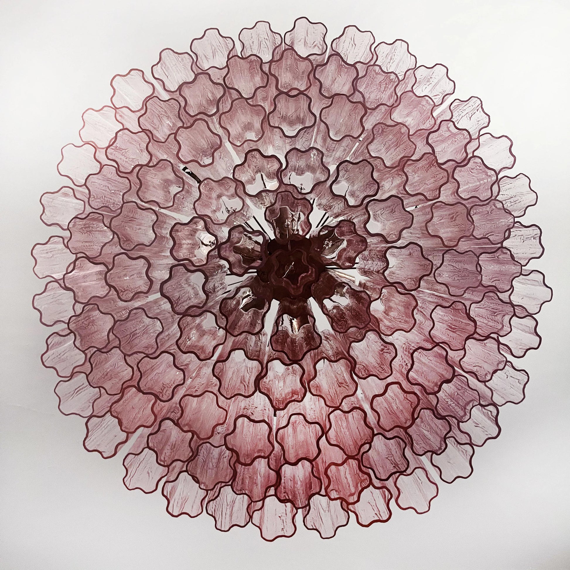 Murano Large Pink Glass Tube Chandelier - Nuvé