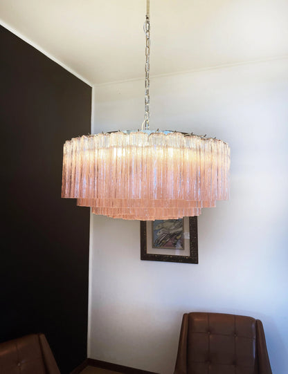 Murano Large Pink Glass Tube Chandelier - Nuvé