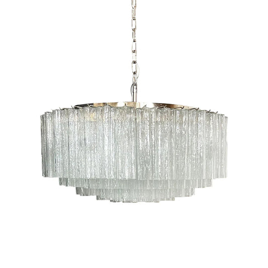 Murano Large Transparent Glass Tube Chandelier - Nuvé