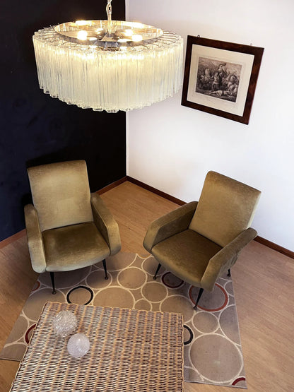 Murano Large Transparent Glass Tube Chandelier - Nuvé