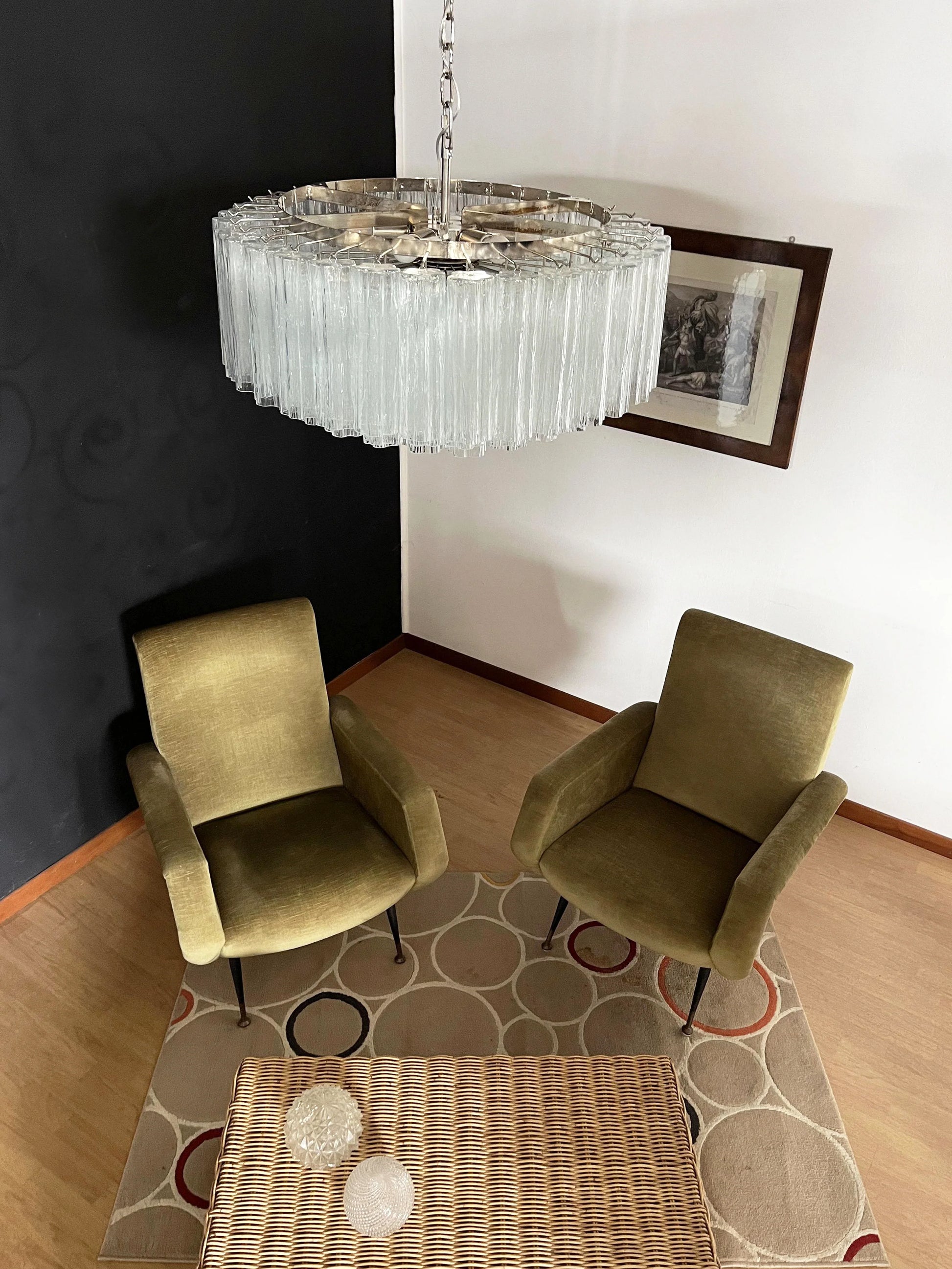 Murano Large Transparent Glass Tube Chandelier - Nuvé