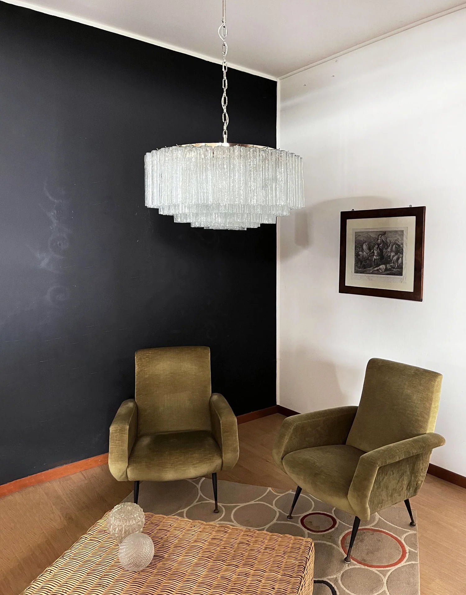 Murano Large Transparent Glass Tube Chandelier - Nuvé