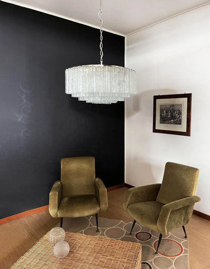 Murano Large Transparent Glass Tube Chandelier - Nuvé