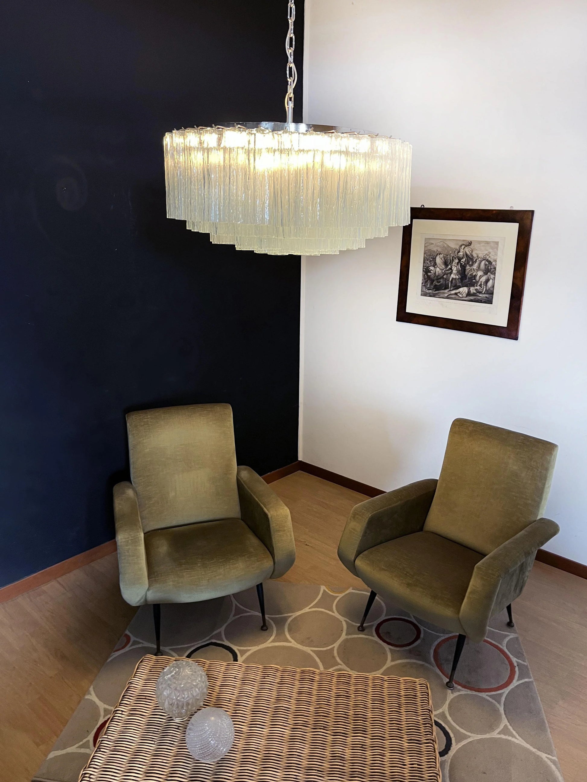 Murano Large Transparent Glass Tube Chandelier - Nuvé