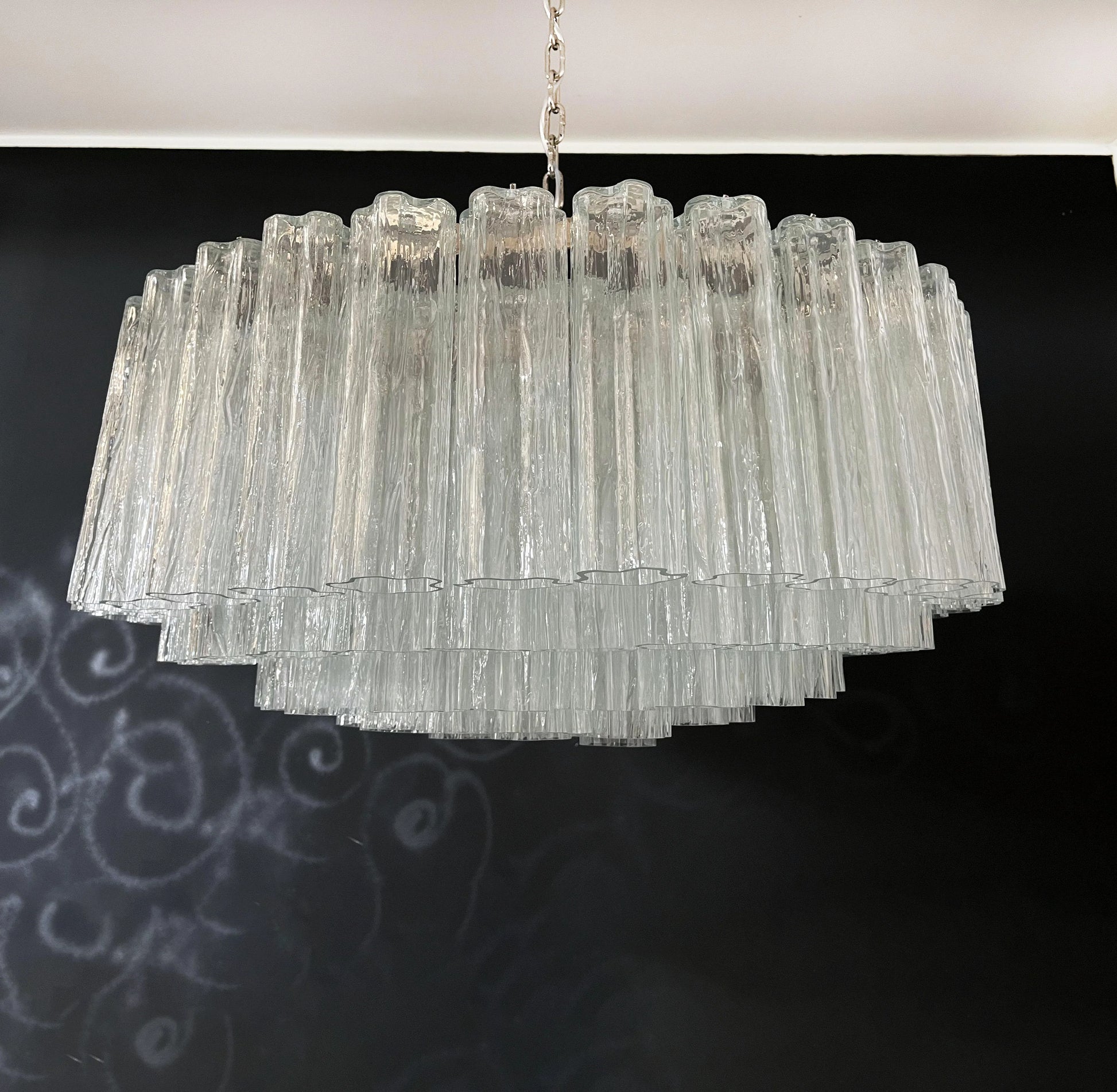 Murano Large Transparent Glass Tube Chandelier - Nuvé
