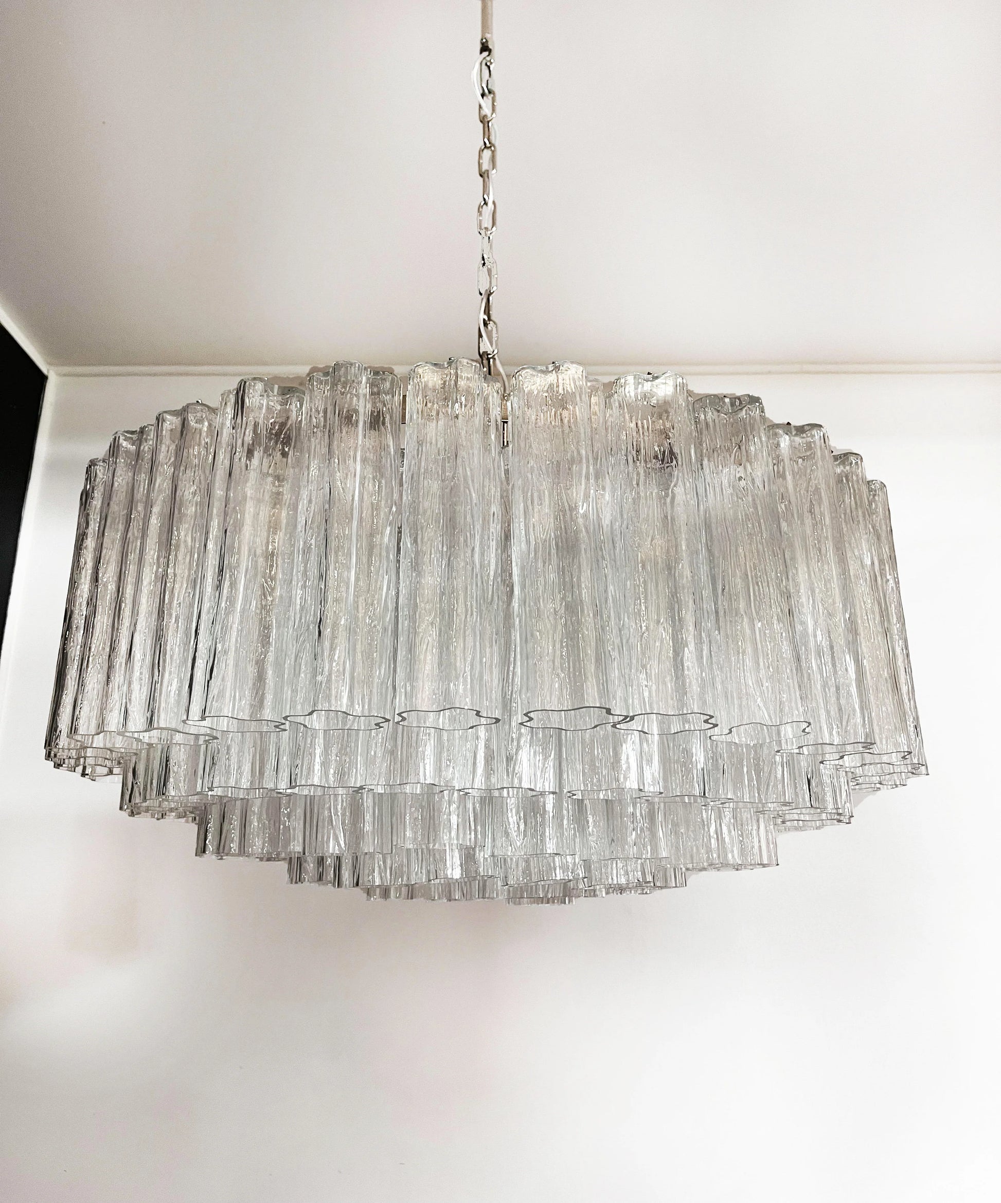 Murano Large Transparent Glass Tube Chandelier - Nuvé