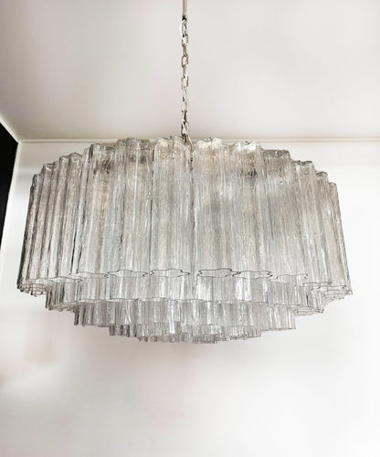Murano Large Transparent Glass Tube Chandelier - Nuvé