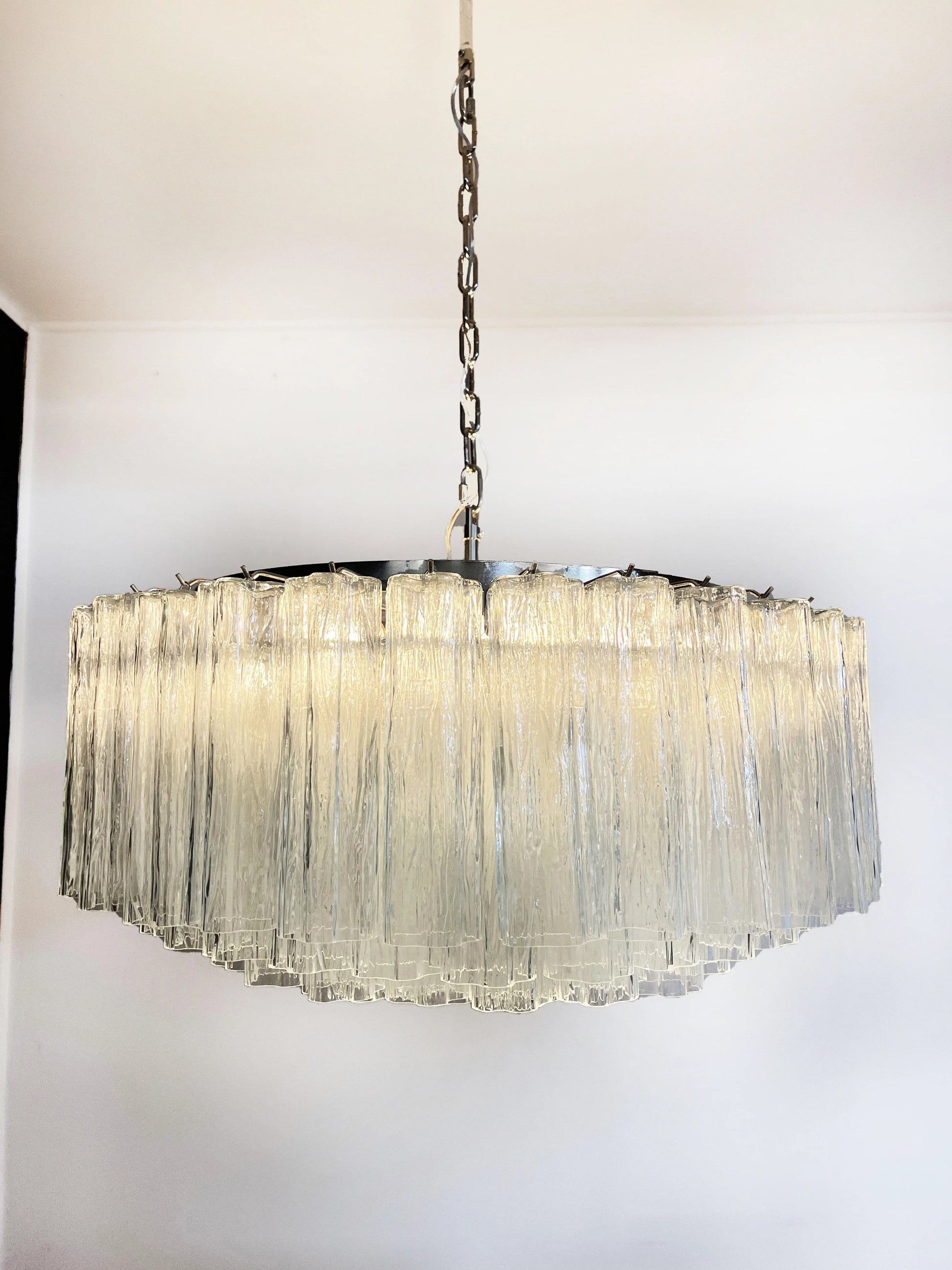 Murano Large Transparent Glass Tube Chandelier - Nuvé