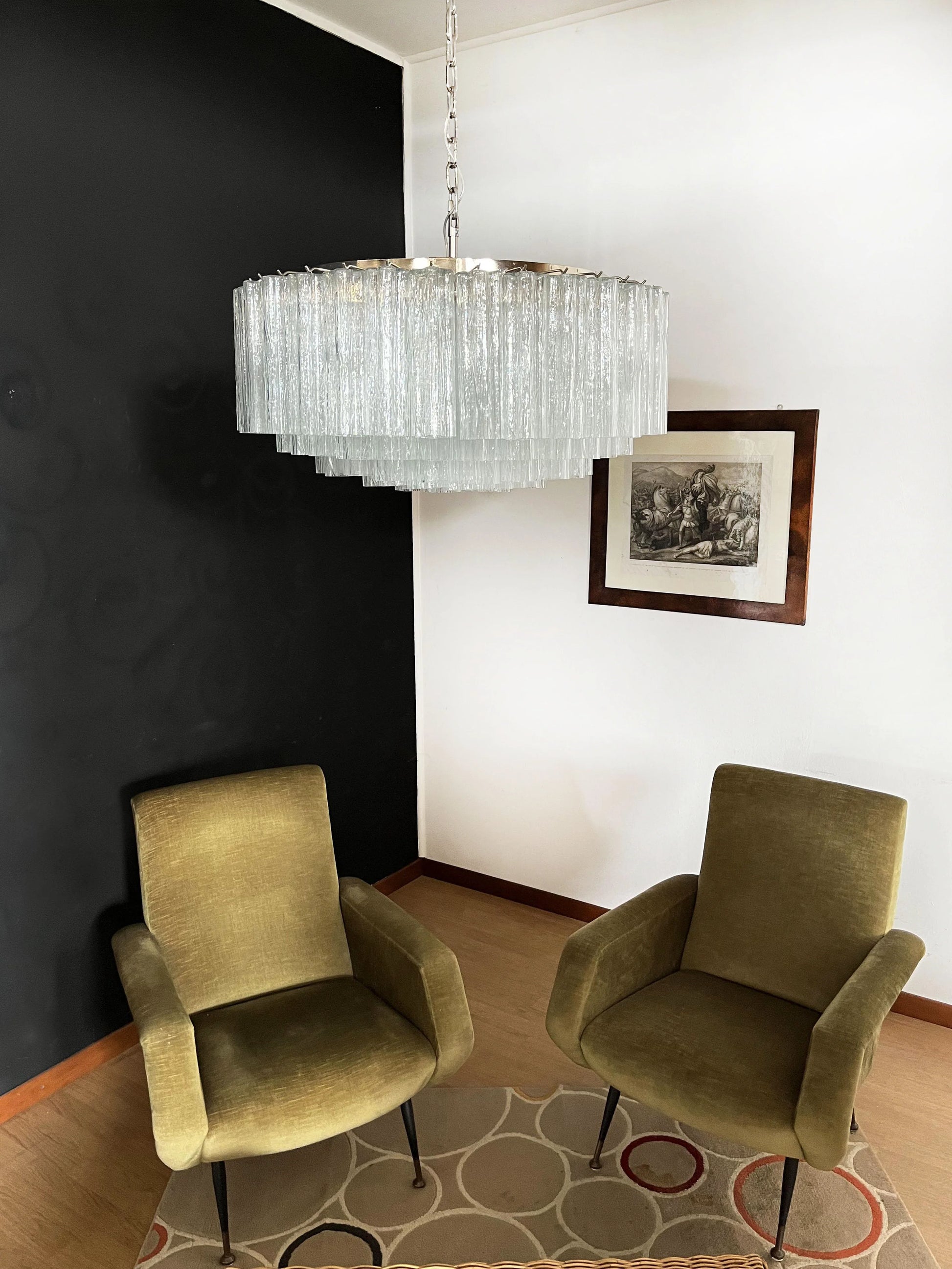 Murano Large Transparent Glass Tube Chandelier - Nuvé