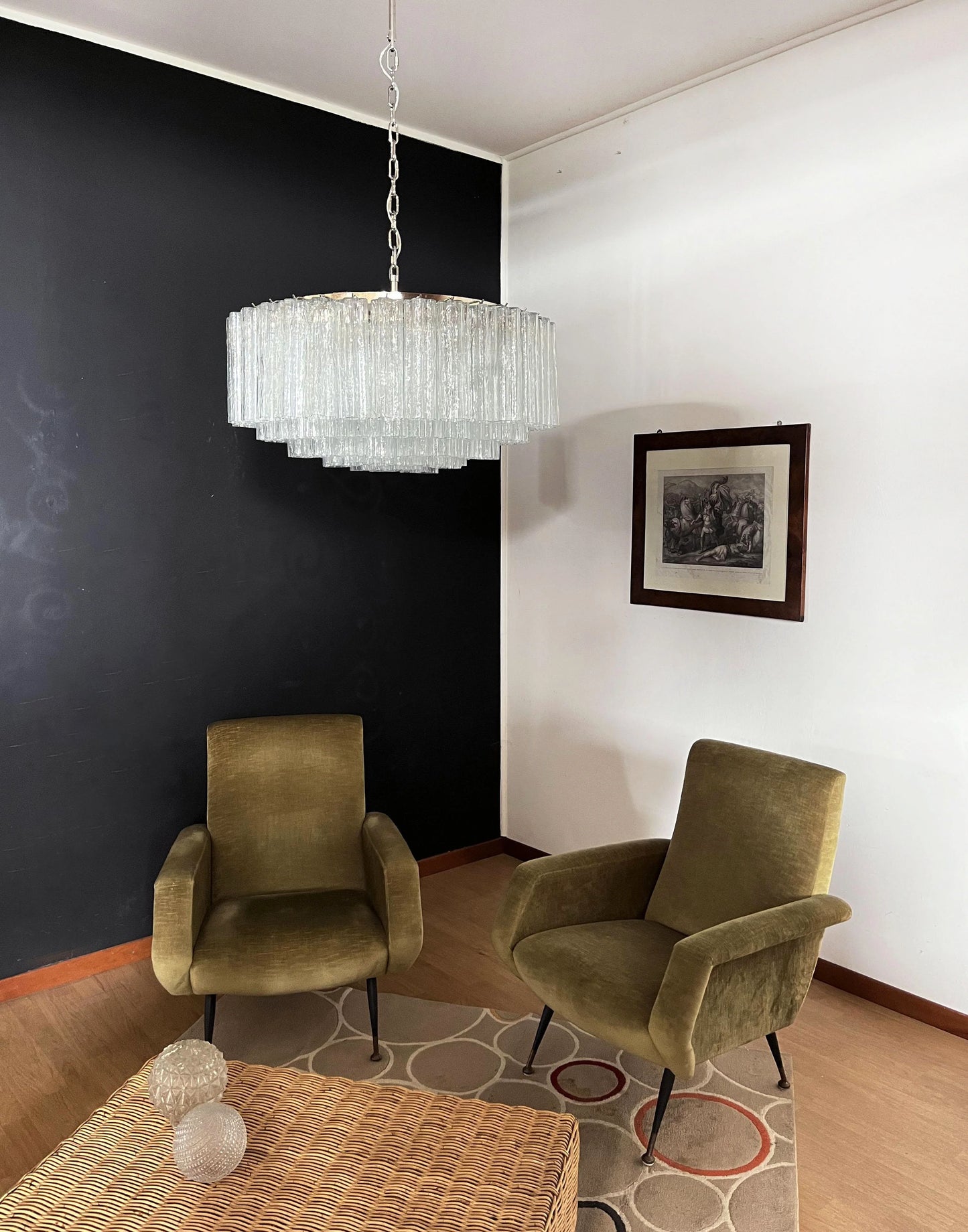 Murano Large Transparent Glass Tube Chandelier - Nuvé
