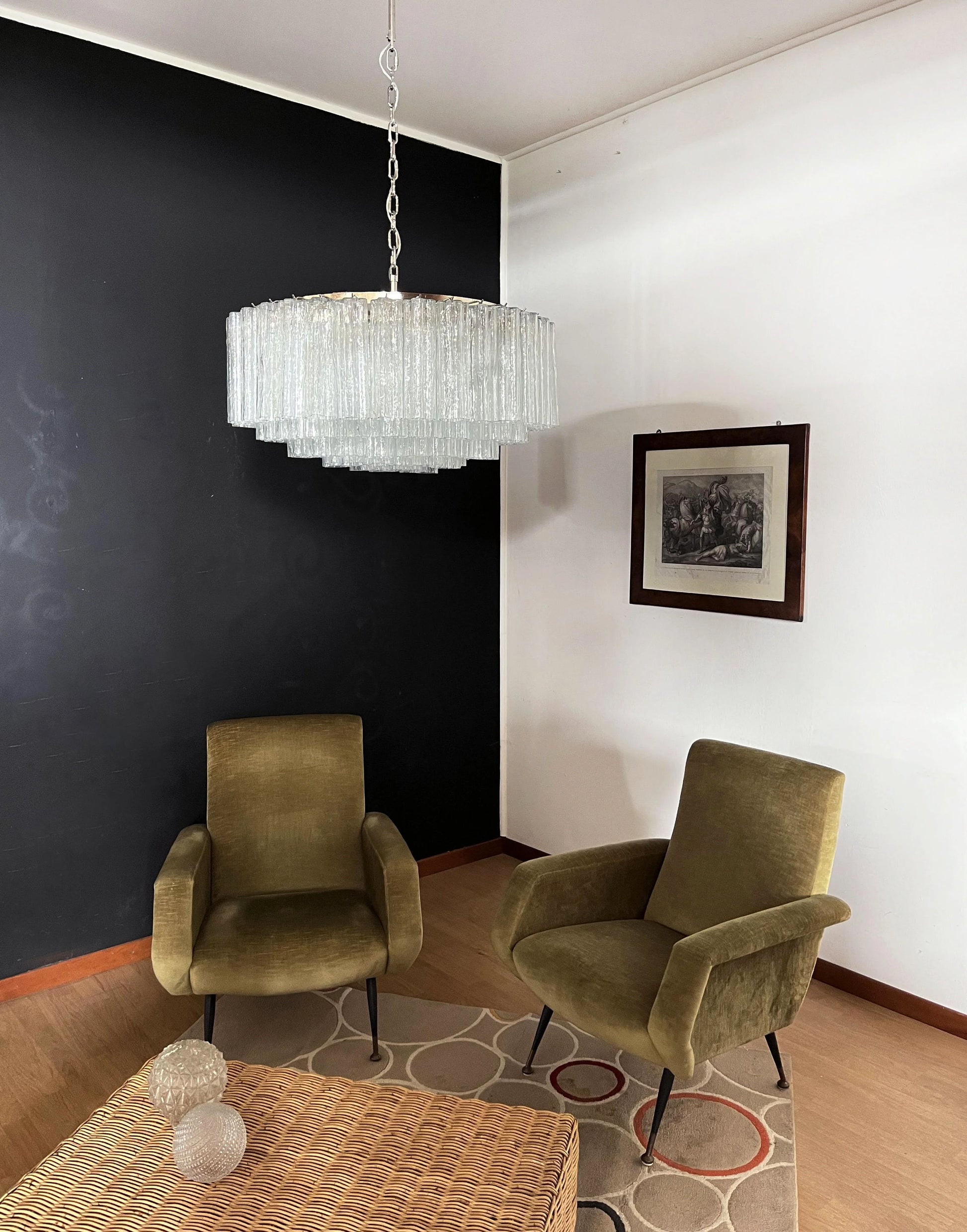 Murano Large Transparent Glass Tube Chandelier - Nuvé